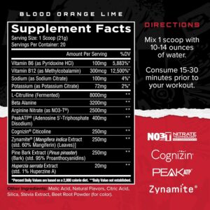 Unmatched Dissident Non Stim Pre Workout Powder for Men & Women | Citrulline, Beta Alanine, Peak ATP | Natural Flavors & Sweeteners | 20 Servings (Blood Orange Lime)