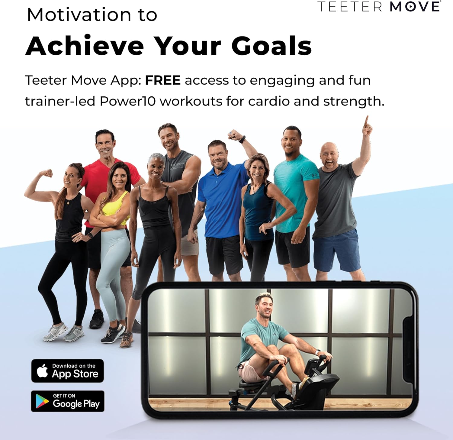 Teeter Power10 Rower with 2-Way Magnetic Resistance Elliptical Motion - Indoor Rowing Machine w/HRM Connectivity, Teeter Move App - Free Classes & Coaching - Image 6