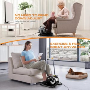 Zakle Under Desk Elliptical Machine, Electric Seated Pedal Exerciser w/Remote Control & 12 Adjustable Speeds, Fully Assembled Elliptical Training Machine for Home Office