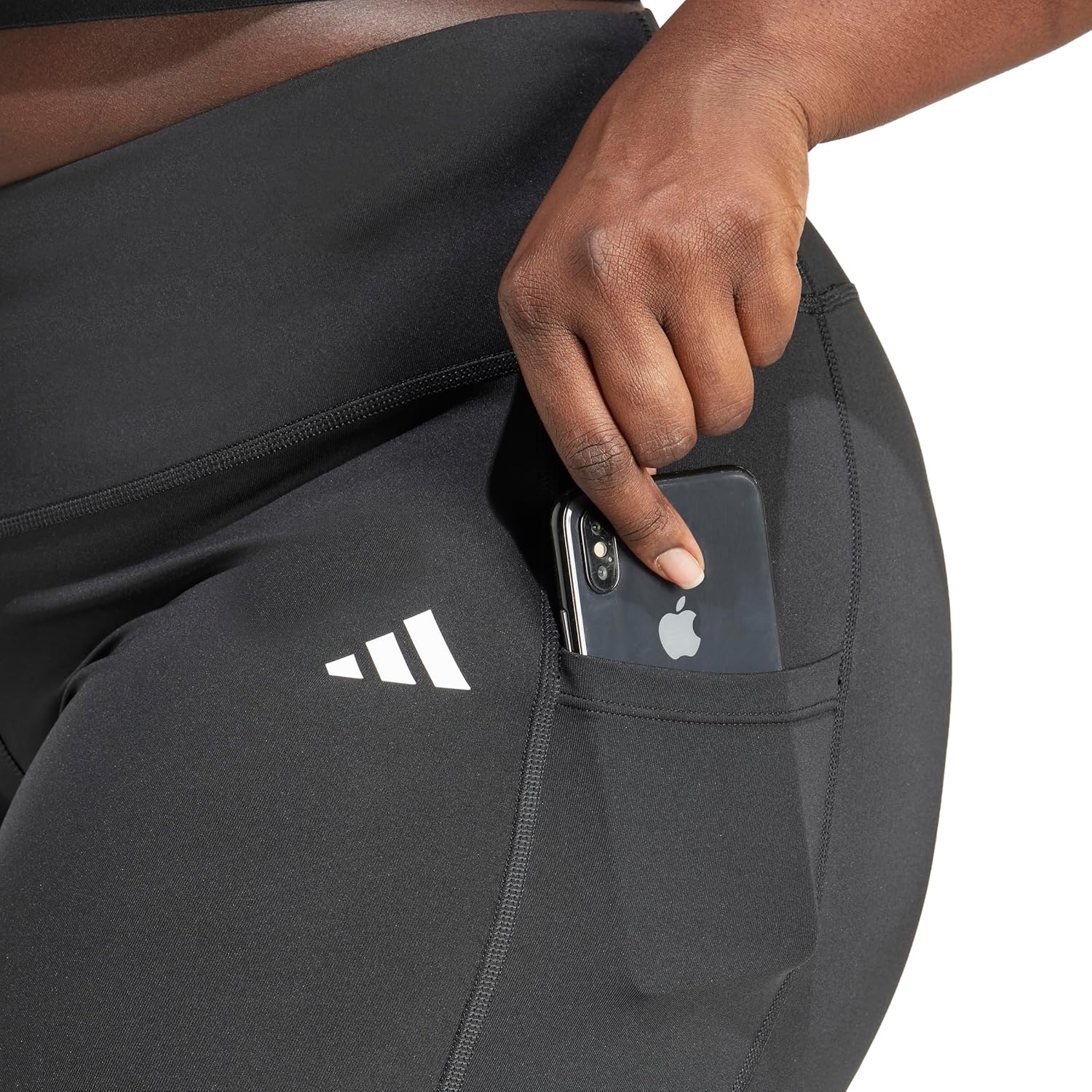 adidas Women's Optime Essentials Stash Pocket Full Length Leggings - Image 6