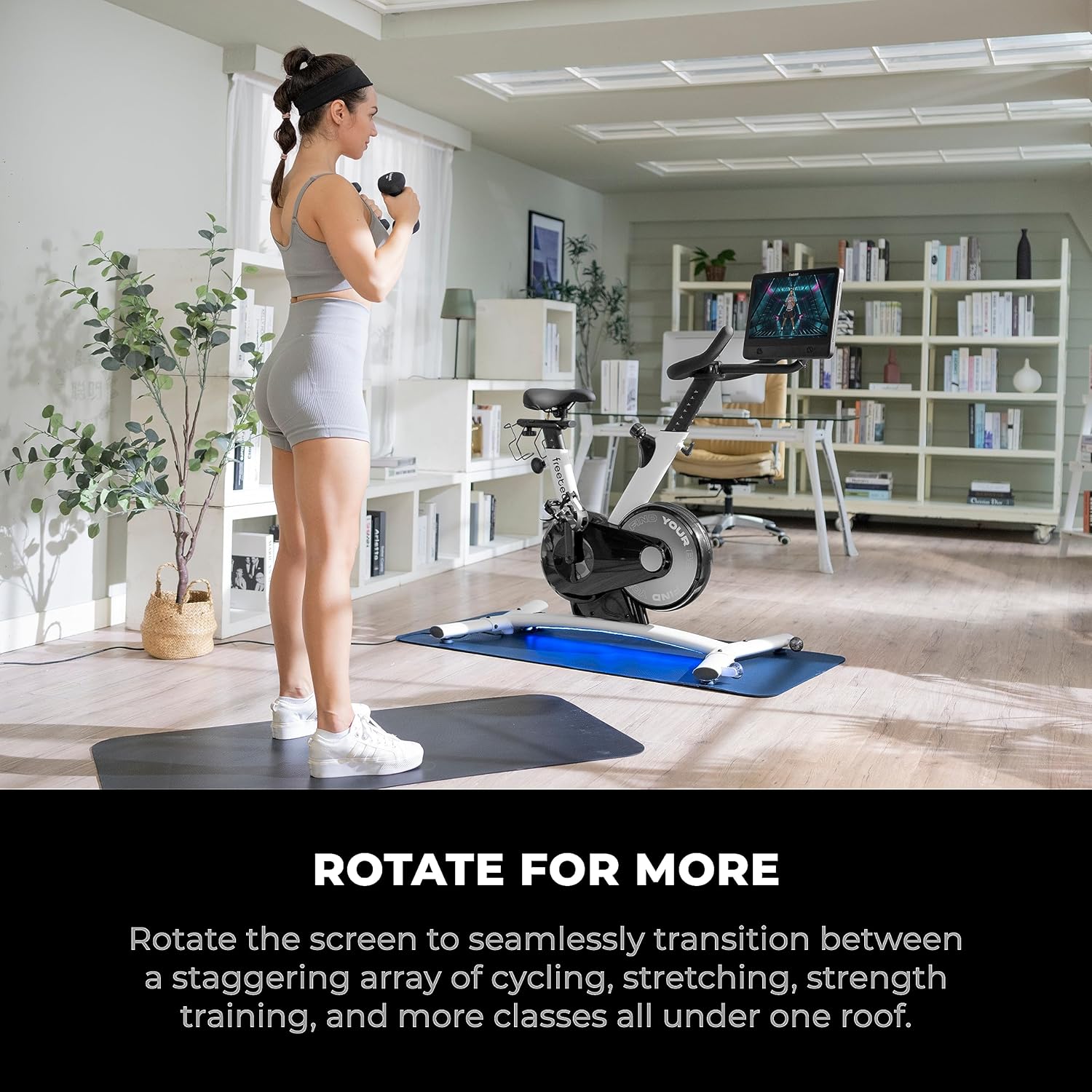 Freebeat Boom Exercise Bike, Smart Spin Bike for Home, 15.6'' HD Touchscreen, Auto Resistance, Compact Stationary Bike with Screen, Bluetooth, Scenic Rides, Training Algorithm, Gamified Classes with Expert Instructors - Image 7