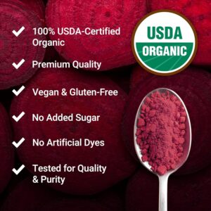 Force Factor Total Beets Organic Beetroot Powder Superfood to Boost Daily Nutrition, USDA Organic, Vegan, Gluten-Free, and Non-GMO Beet Supplement, Unflavored, 90 Servings
