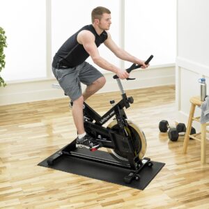 Supermats Heavy Duty Equipment Mat 20GS Made in U.S.A. for Indoor Cycles Exercise Upright Bikes and Steppers (2 Feet x 3 Feet 10 In) (24-Inch x 46-Inch) (60.96 cm x 116.84 cm) , Black