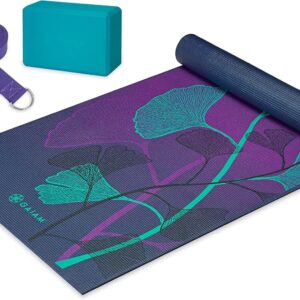 Gaiam Beginner’s Yoga Starter Kit (Yoga Mat, Yoga Block, Yoga Strap)