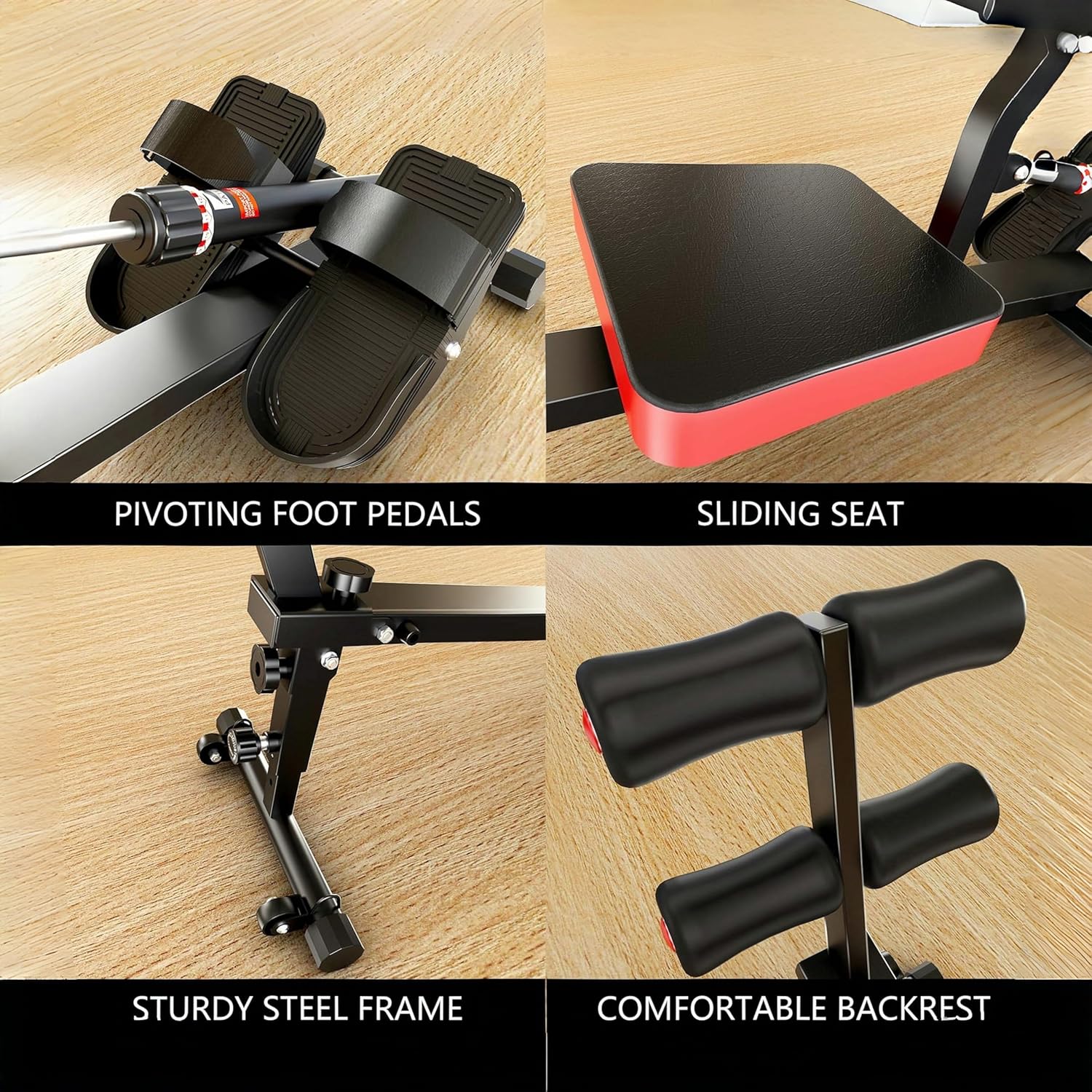 Rowing Machine for Home, Magnetic Rower Machine with Quiet Resistance, Foldable Rower for Home Use, Burn Fat & Sculpt Muscles - Image 6