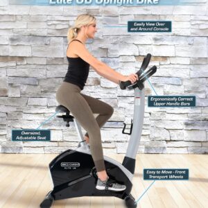 3G Cardio Elite UB Upright Bike – Commercial Grade – Compact Footprint – Ultra Comfortable Seat – Magnetic Resistance – 350 lbs Capacity
