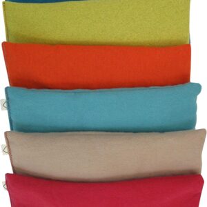 Unscented Flax Seed Eye Pillow – Pack of (6) – Soft Cotton Flannel – Soothing Headache Stress Relief Meditation Yoga Massage Bulk Wholesale – Primary Colors