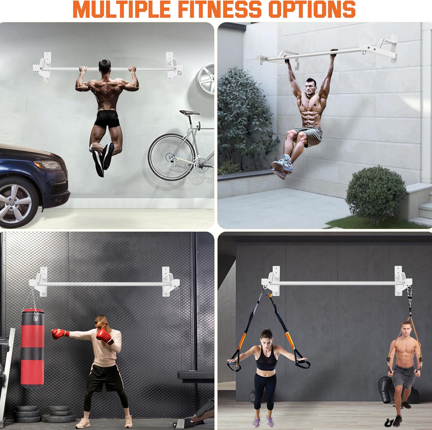 2025 Upgrade Pull Up Bar Wall Mounted - 600 lbs Heavy Duty Strength Training Pull-Up Bars, Ideal Rogue Pull Up Bar for Home and Commercial Gym, Easy Installation Chin Up Bar, Versatile Garage Pullup Bar - Image 2
