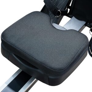 UTRYUP Rowing Machine Seat Cushion, Custom Memory Foam for Perfectly Fit, Washable Cover with Anti-Slip Fastening Strap, Compatible UTRYUP & Concept 2 and Other Row Machines – Rower Accessories Black