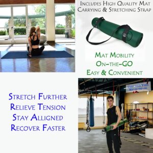 Tatago Hot Yoga Mat Non Slip-Professional Grade Natural Rubber Yoga Mat, Pliates Mat, Stretching Mat or exercise mats for home workout. Nonslip for Hot and Sweaty Classes. Includes Yoga Strap for Carrying and Stretching too.