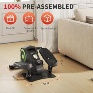 Under Desk Elliptical Machine, Pedal Exerciser Fully Assembled with 8 Resistance Levels