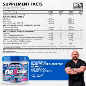 Evogen EVP Xtreme NO – Pre Workout Powder for Men & Women | Sugar Free Preworkout with Beta Alanine, Creatine, and Caffeine for Energy & Pump | Sour Candy | 40 Servings