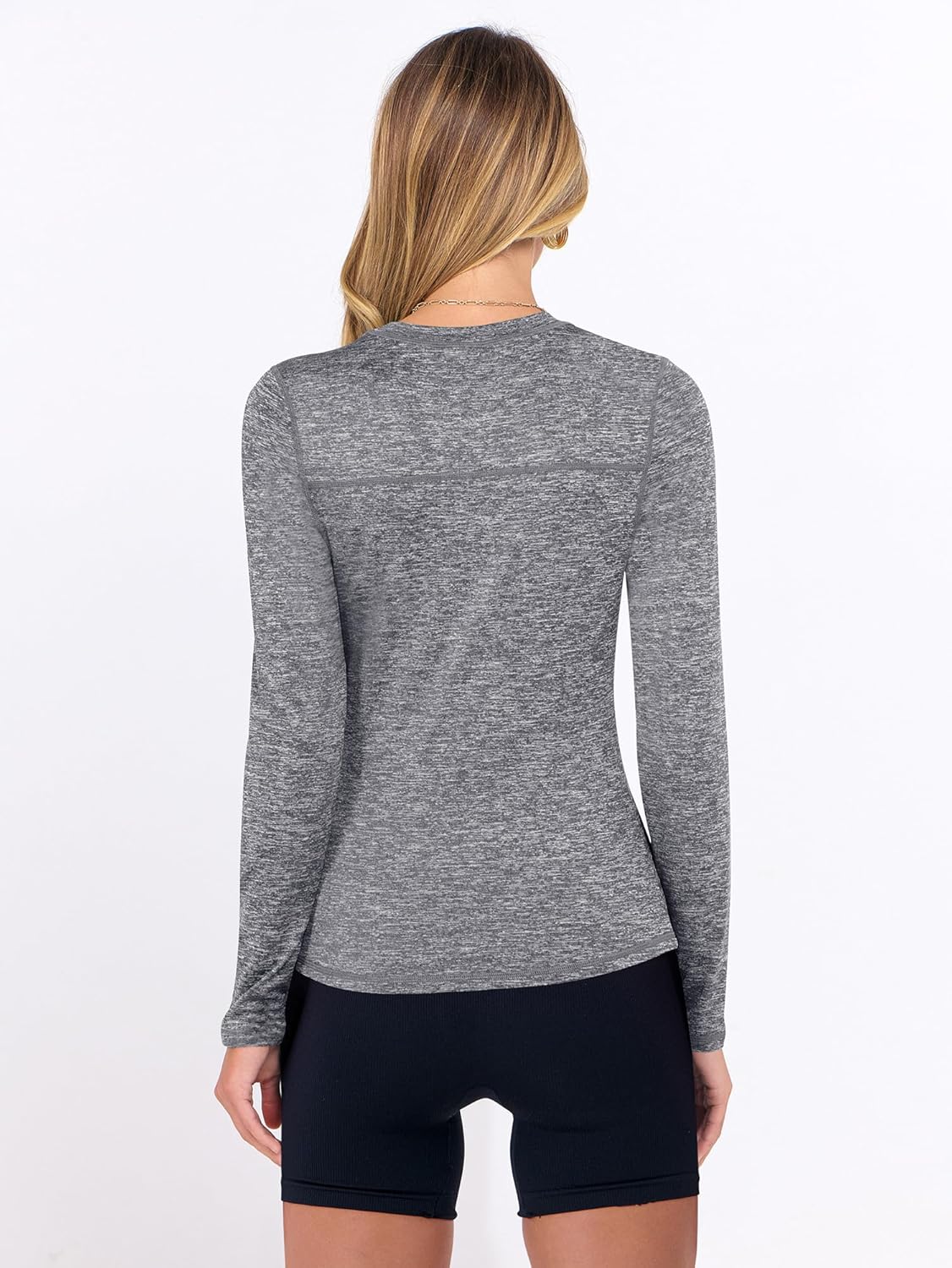 ANRABESS Womens Long Sleeve Workout Quick Dry Fitted Yoga Gym Athletic Shirts - Image 4