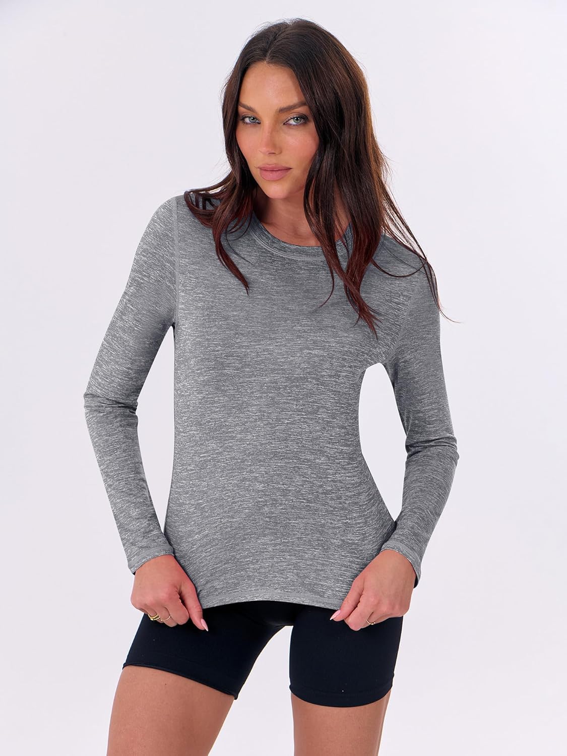 ANRABESS Womens Long Sleeve Workout Quick Dry Fitted Yoga Gym Athletic Shirts - Image 6