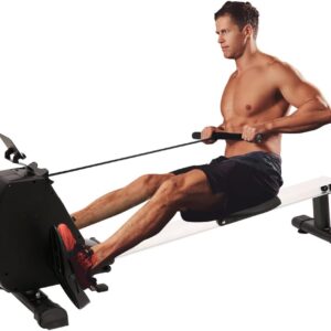 Foldable Rowing Machine for Home Use, 264 LBS Weight Capacity, Adjustable Resistance, Interactive Monitor, Compact Design