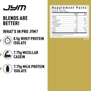 JYM Supplement Science Pro JYM Tahitian Vanilla Protein Powder – Whey Protein Isolates, Casein, & Milk Protein, Lean Muscle Building for Men & Women, 22 Servings