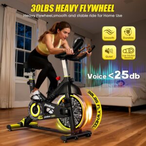pooboo Exercise Bike, Adjustable Magnetic/Brake Pad Resistance Silent Belt Drive, Indoor Cycling Bike for Home Cardio, Fitness Stationary Bike with 350lbs/300lbs Weight Capacity &Upgraded Version Seat Solid Build 1