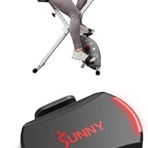 Bundle of Sunny Health & Fitness Comfort XL Ultra Cushioned Seat Folding Exercise Bike with Device Holder SF-B2989 + Sunny Health & Fitness Exercise Cycling 2-in-1 Advanced Cadence Sensor CB110