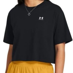 Under Armour Womens Boxy Crop Logo Short Sleeve T Shirt