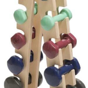 Dumbbell Rack Weight Rack for Home Gym Dumbbell Stand in Wood Made in Italy (200LBS-10 Weights)