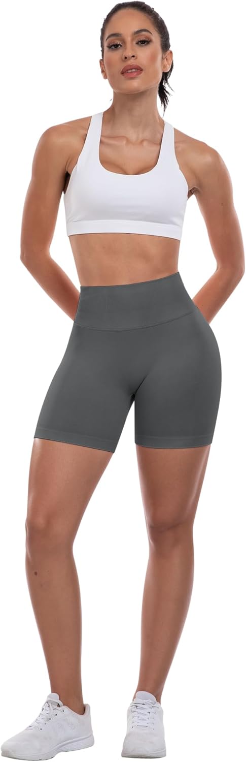 ATHVOTAR Workout Gym Shorts Women, High Waisted Seamless Butt Lifting Scrunch Butt Sports Shorts - Image 3