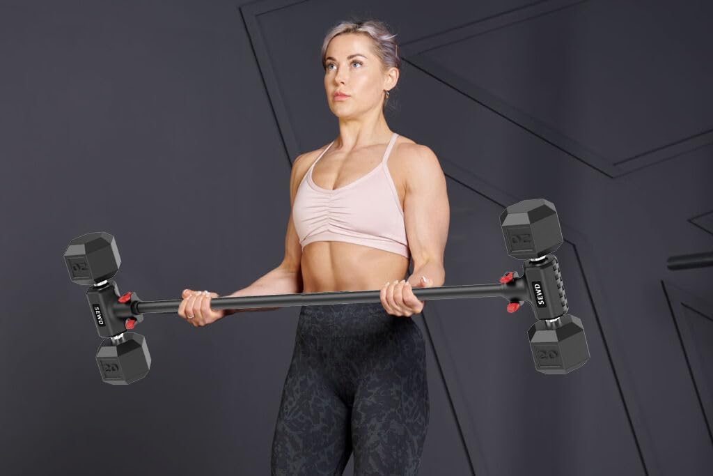 Dumbbell Converter by SEWD – Turn Dumbbells into Barbell Set – Adjustable Weights & Up to 220LB Capacity Barbell for Home Gym Full Body Workouts – Red - Image 3