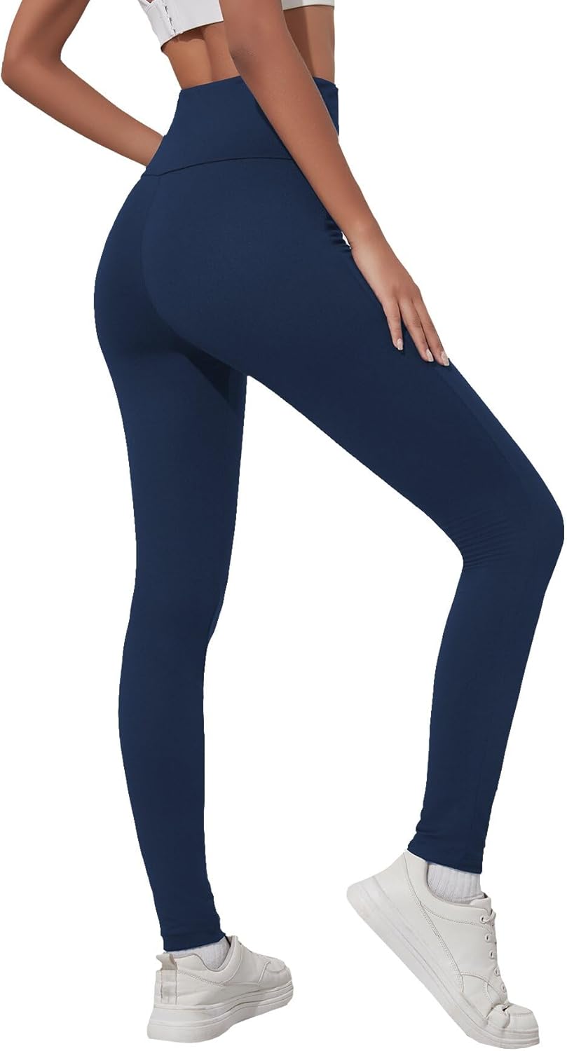 Buttery Soft Leggings with Pockets, High Waisted Tummy Control No See Through Workout Yoga Pants for Women - Image 2