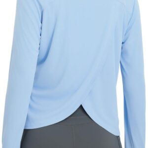 baleaf Women’s Long Sleeve Workout Tops Athletic Shirts Split Back Running Gym Quick Dry Sun Protection UPF 50+