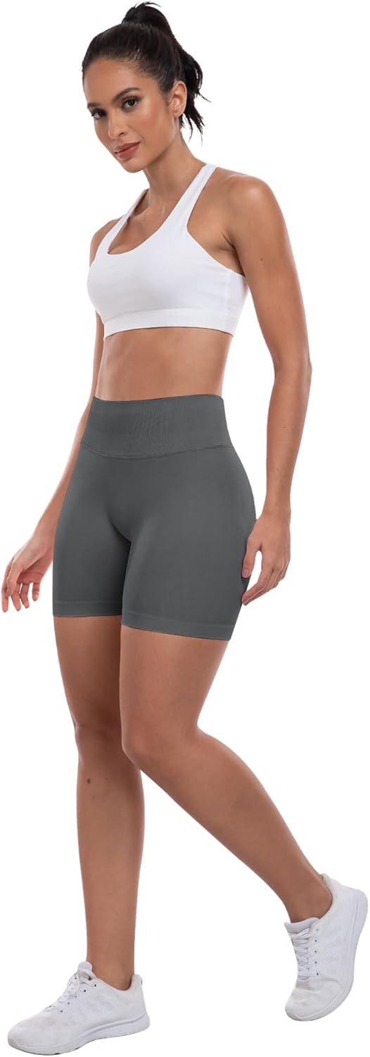 ATHVOTAR Workout Gym Shorts Women, High Waisted Seamless Butt Lifting Scrunch Butt Sports Shorts - Image 4