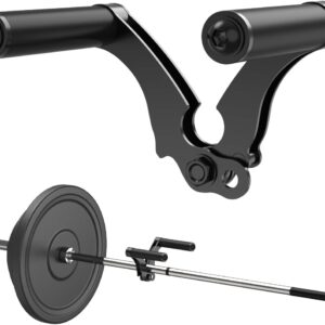 Double D Row,V Bar Landmine Handle Attachment for Barbell Bar, Handle Cable Attachment for Weight Workout with Non-Slip Rubber Handle, Fits Olympic Bars Strength Training Bars,Black