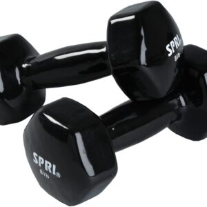 SPRI Dumbbells Hand Weights Set of 2 – Vinyl Coated Exercise & Fitness Dumbbell for Home Gym Equipment Workouts Strength Training Free Weights for Women, Men (1-10 Pound, 12, 15, 18, 20 lb)