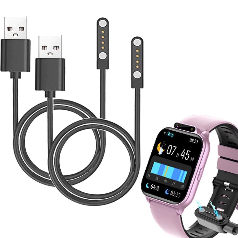 Smart Watch Charger Cables Compatible with Monowul P70 1.85” NO APP Fitness Tracker Smartwatch with Games, 2-Pack