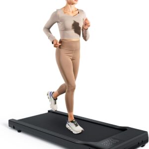 DeerRun Walking Pad 2 in 1 Under Desk Treadmill, 2.5HP Low Noise Walking Pad Running Jogging Machine with Remote Control for Home Office, Lightweight Portable Desk Treadmill Installation Free