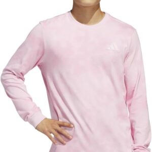 Adidas Men’s Tech Long-Sleeve Sportswear T-Shirt, Clear Pink/Light Pink, Large