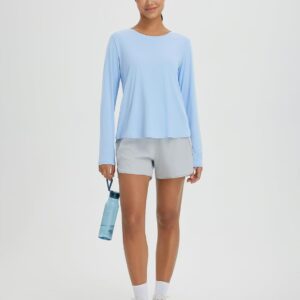 baleaf Women’s Long Sleeve Workout Tops Athletic Shirts Split Back Running Gym Quick Dry Sun Protection UPF 50+