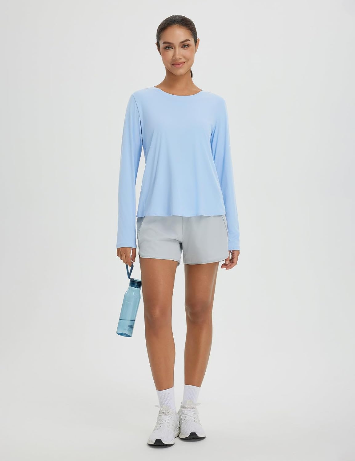 baleaf Women's Long Sleeve Workout Tops Athletic Shirts Split Back Running Gym Quick Dry Sun Protection UPF 50+ - Image 2