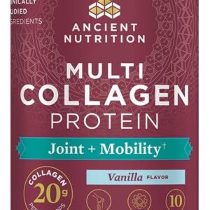 Ancient Nutrition Collagen Powder Protein, Multi Collagen Protein Powder Joint + Mobility, 20 Serving, Joint Supplement with Hydrolyzed Collagen Peptides for Post Workout, 7.48oz