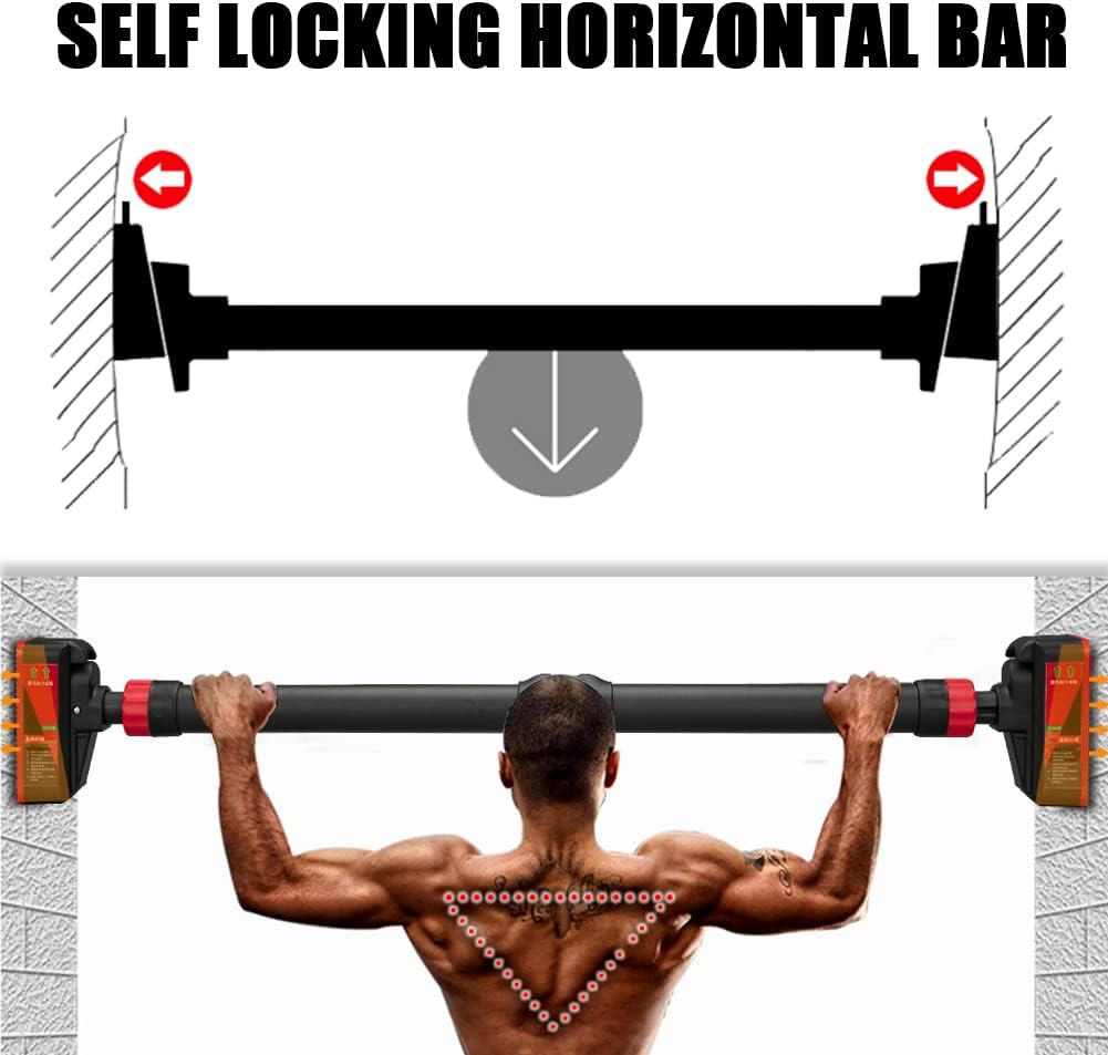 Pull Up Bar for Doorway, 440 Lbs Capacity, Adjustable Chin Up Bar 27.2" to 36.2" Width, No Screw & No Drilling Home Gym Equipment with Bubble Level for Apartment/Dorm Strength Training - Image 5