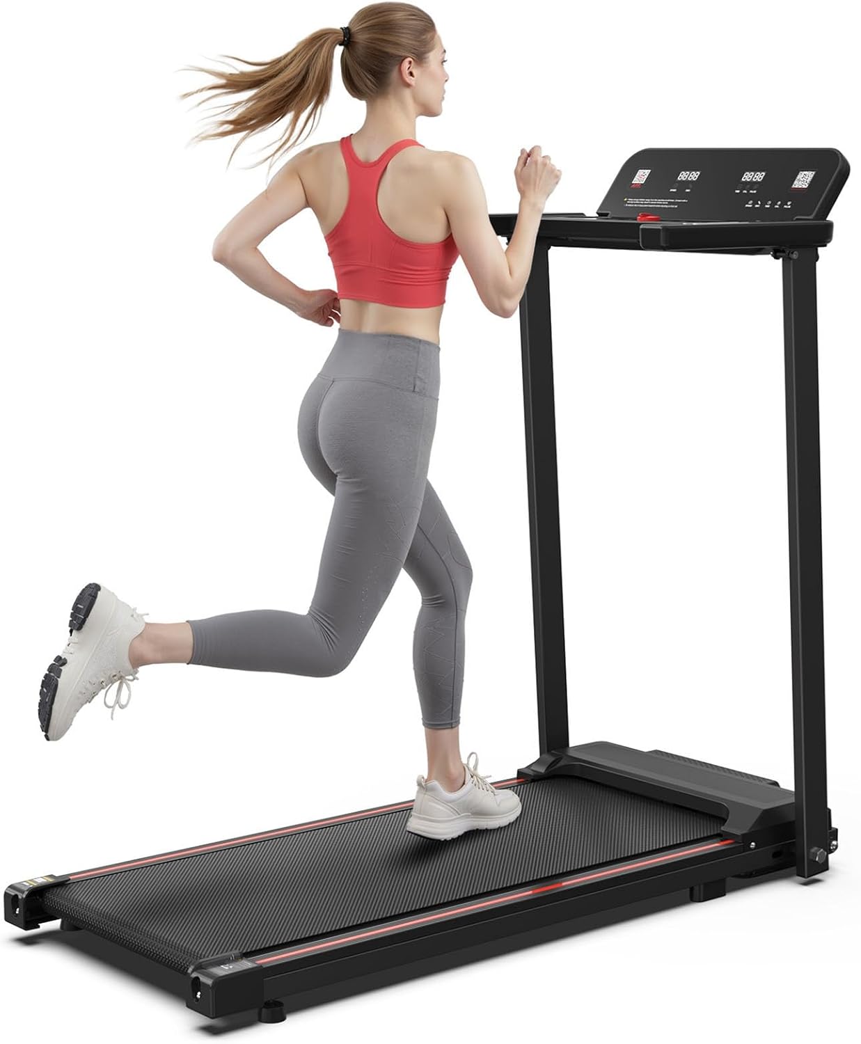 2.5 HP Quiet Walking Pad Treadmill with Handle Bar, Foldable Treadmills for Home Small, 6 MPH, 300 lbs Capacity, Portable Compact Running Machine with LCD Display Screen & APP - Image 8