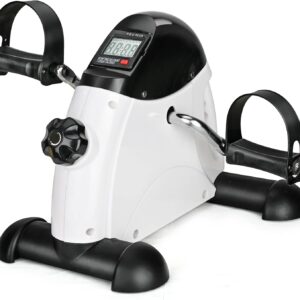 Under Desk Bike Pedal Exerciser Portable Home Exercise Bike Pedal Exerciser Foot Peddler Portable Therapy Bicycle Leg Peddler Portable Mini Cycle Bike for Hands Arm Trainer