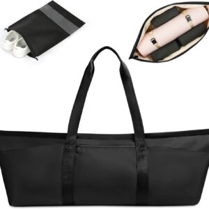 Large Yoga Mat Bag, Yoga Mat Tote Carrier for Women Men, with Yoga Mat Holder Strap, Bottle Pocket and Wet Compartment