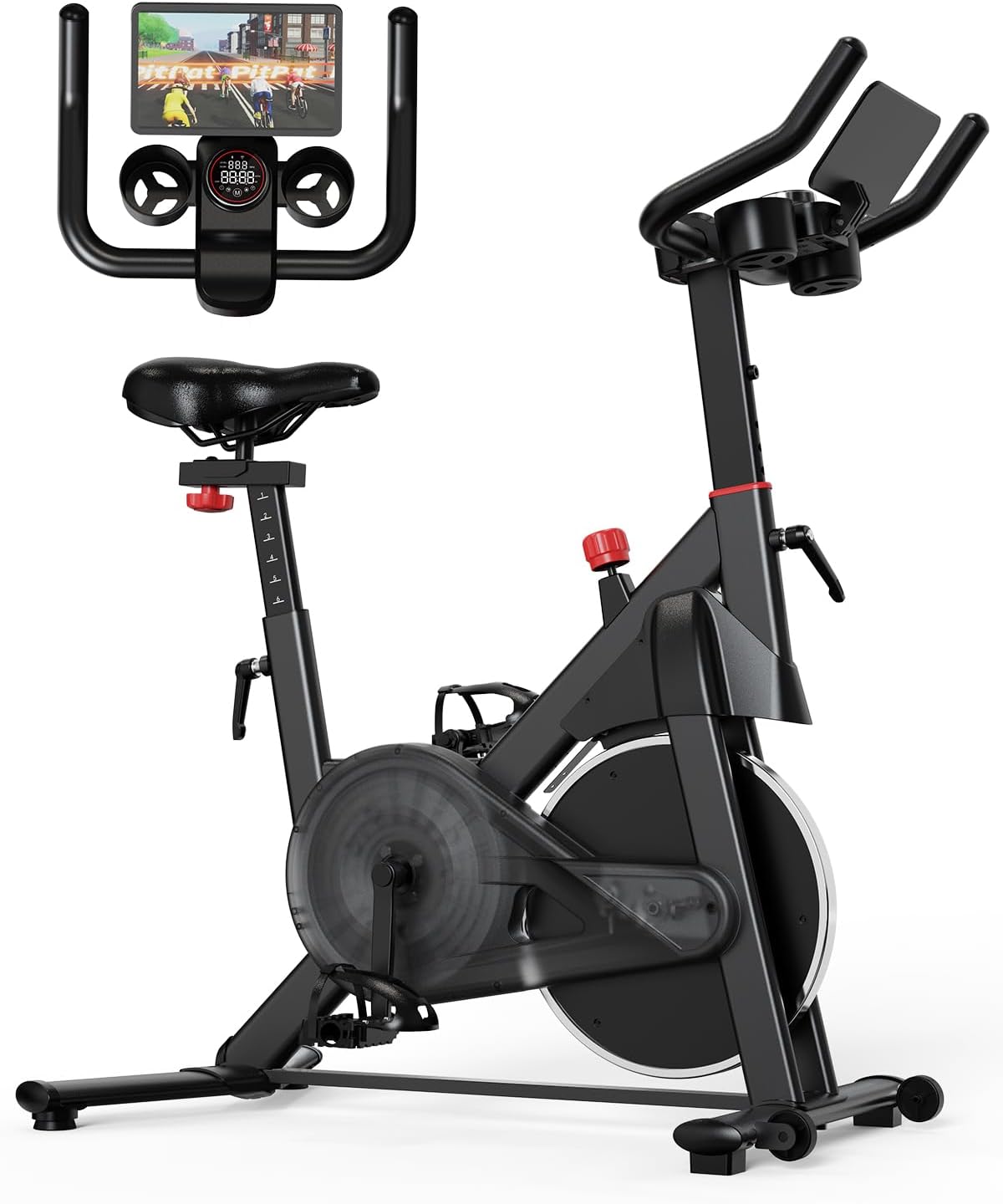Superun Exercise Bike, Stationary Bikes for Home Gym with 32-Level Magnetic Resistance, 300LBS Capacity Indoor Cycling Bike with Comfortable Seat, LED Display
