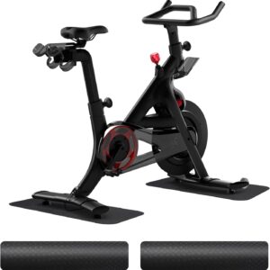 2PCS Bike/Rowing Machine Mat for Carpet Floors, Compatible with Peloton/Yosuda, Bike Mat for Hardwood Floors, Mat for Under Bike on Carpet, Indoor Stationary Bike mat,Cycling, Noise Shock Absorption