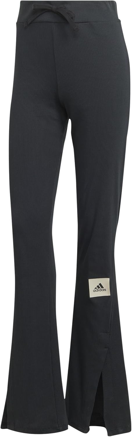 Adidas Womens Lounge Ribbed Flared Leg Pants - Image 2