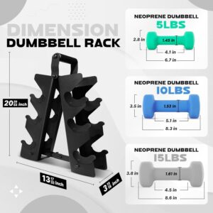 Yes4All Neoprene Coated Dumbbell Hand Weight Sets of 2 – Multiple Weight Options with 15 Colors, Anti-roll, Anti-Slip, Hexagon Shape