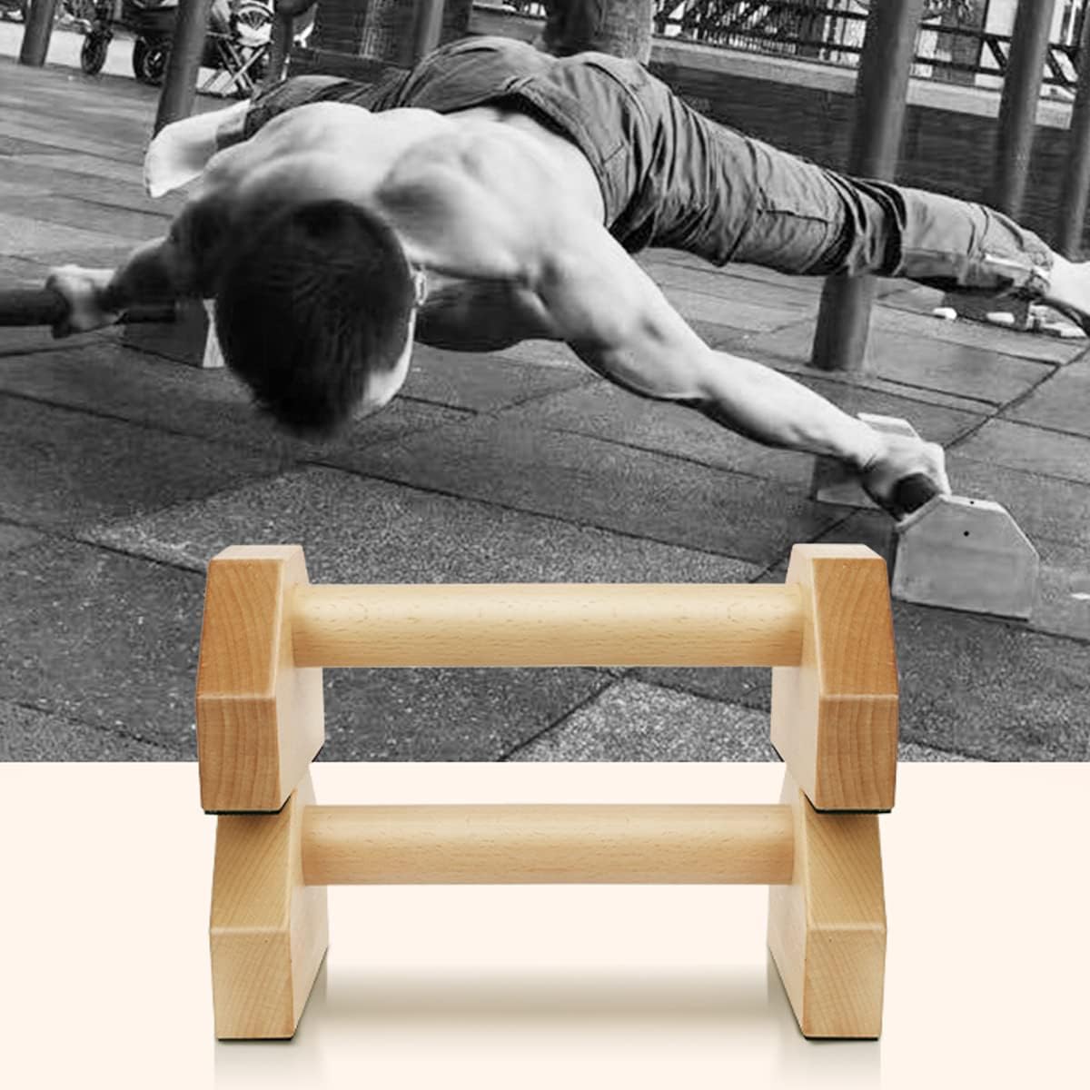 Push Up Bars Stands, 1 Pair Wooden Parallettes Gravity Fitness, Mini Handle Pumps, Push Ups for Fitness, Gymnastics, Aerobics - Image 6