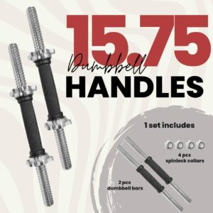 A2ZCARE Standard Dumbbell Handles, 1 inch Dumbbell Handles, Adjustable Dumbbells Handles 1 inch Pair Fit Weight Plate 1 inch – Multiple Options 14 to 24 inch