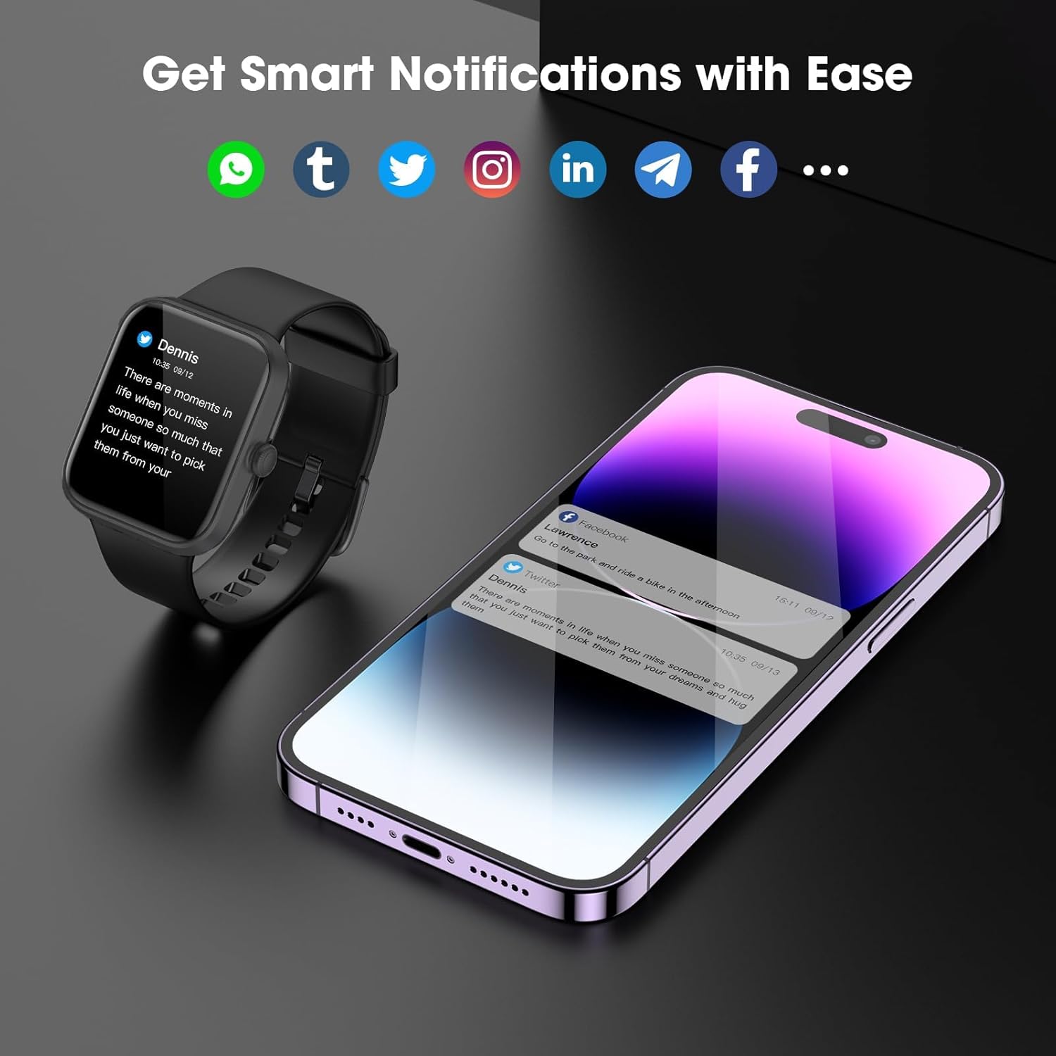 EURANS Smart Watch 45mm, AMOLED Fitness Watch with Heart Rate/Sleep Monitor Steps Calories Counter, IP68 Waterproof Activity Tracker Compatible with Android iOS - Image 6