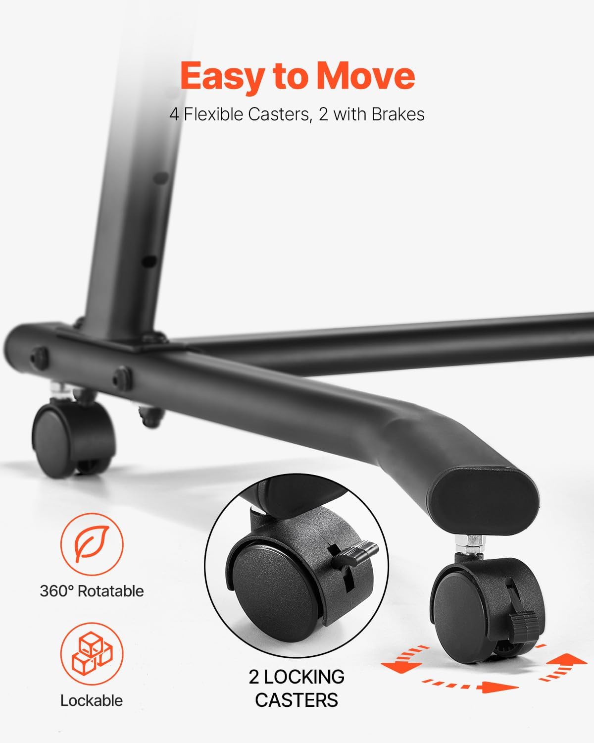 VEVOR Cycling Desk, Adjustable Bike Trainer & Treadmill Desk with Triangle Support, Non-Slip Multi-Slot Bike Trainer Fitness Desk with Handle Bar, Fit for Home Office Exercise - Image 6