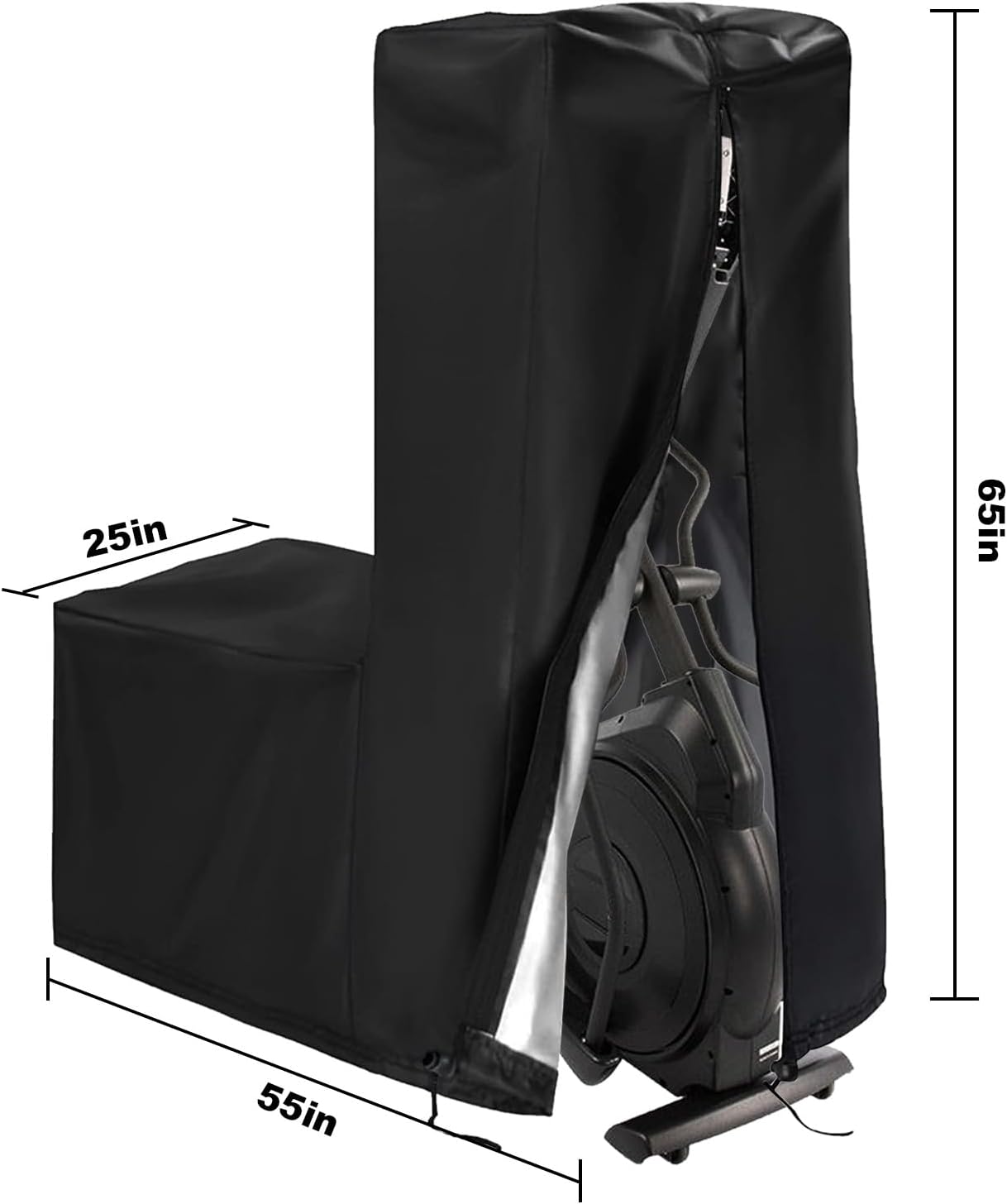 Elliptical Fitness Machine Protective Cover 420D Oxford Fabric Gym Dust Cover 34'' x 20'' x 60'' Elliptical Cover Home Elliptical Exercise Machine Cover - Image 2